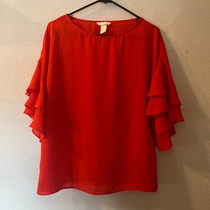 H&M ruffle sleeve blouse size 12